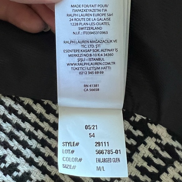 Lauren Ralph Lauren Glen Plaid Wool Blend Houndstooth Cape • M/L - Picture 10 of 10